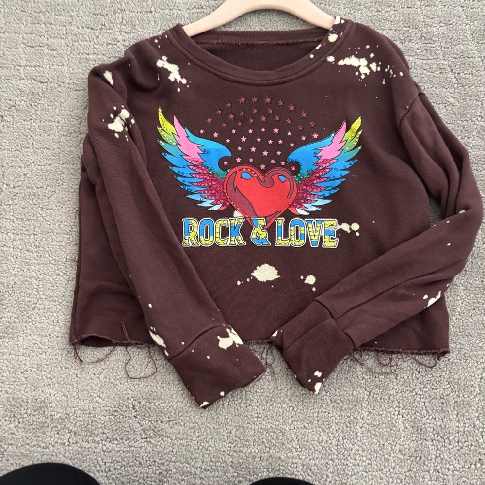 Flowers by Graphic embellished Sweatshirt with Colorful Wings